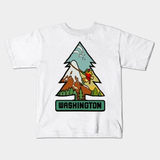 Vintage Style Washington Tree Climber Kids T-Shirt